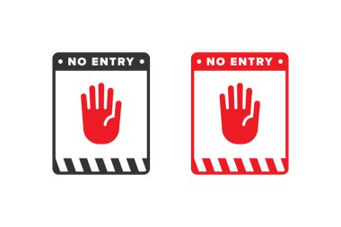 Giriş simgesi işareti vektör tasarımı kırmızı rengi yok