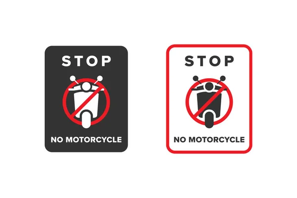 Kein Motorrad Symbol Zeichen Vektor Design Rote Farbe — Stockvektor
