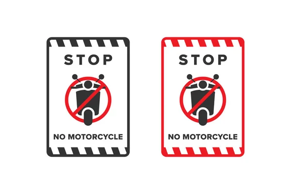 Nenhuma Motocicleta Ícone Sinal Vetor Design Cor Vermelha — Vetor de Stock