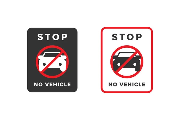 Kein Fahrzeug Symbol Zeichen Vektor Design Rote Farbe — Stockvektor
