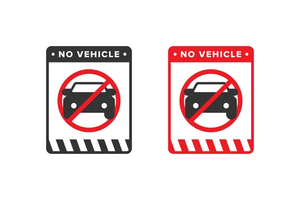 Kein Fahrzeug Symbol Zeichen Vektor Design Rote Farbe — Stockvektor