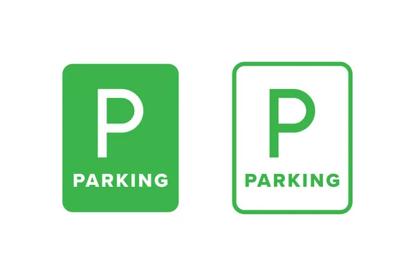 Parking Icon Sign Vector Design Green Color — Stock Vector