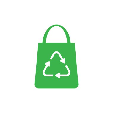 Çevre dostu çanta ya da geri dönüşüm çantası simgesi imza tasarım vektörü