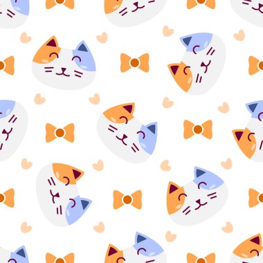 Şirin kedi soyut kusursuz desen, parmak izi için şirin kedi deseni tasarımı.