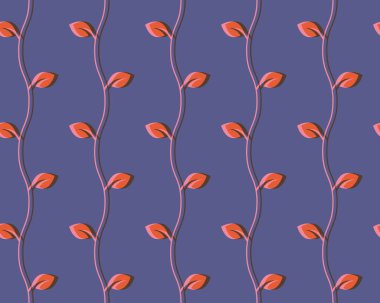 Baskı Gereksinimleri, Duvar Kağıdı Arkaplanı İçin Risograph Biçimli Kusursuz Desenli Şube ve Yapraksız Desen