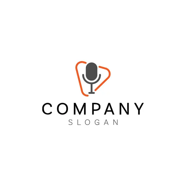 Podcast logo şablon vektör tasarımını oynat