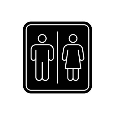 minimalist tuvalet veya tuvalet simgesi, basit ve temiz simge şablonu