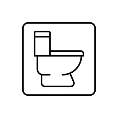 minimalist tuvalet veya tuvalet simgesi, basit ve temiz simge şablonu