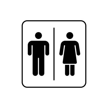 minimalist tuvalet veya tuvalet simgesi, basit ve temiz simge şablonu