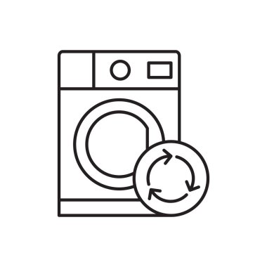çamaşır makinesi simgesi basit vektör işareti