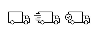 Kamyon arabası dağıtım simgesi vektör tasarım şablonu