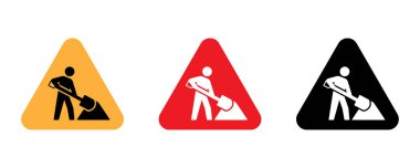 inşaat yolu işareti vektörü altında