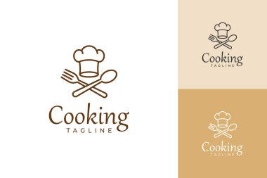 Aşçılık logosu tasarım vektör şablonu
