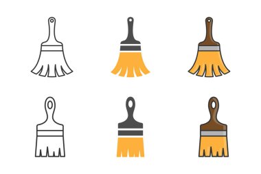 Brush icon collection vector design template