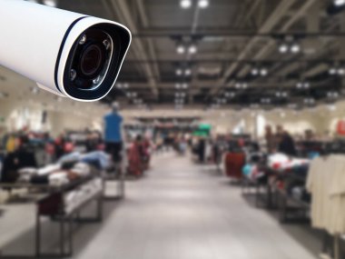 Alışveriş merkezindeki CCTV aracı güvenlik sistemleri için ekipman ve tasarım için kopyalama alanına sahip.