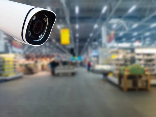 Bewakingscamera Winkelen Warenhuis Achtergrond — Stockfoto
