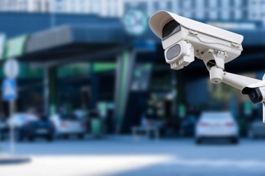 closeup güvenlik Cctv kamera veya gözetim sistemi servis istasyonu