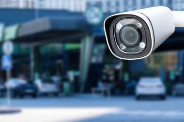 closeup güvenlik Cctv kamera veya gözetim sistemi servis istasyonu