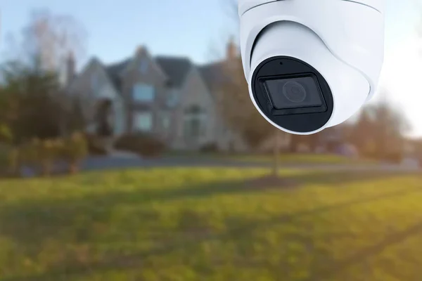 CCTV Camera with house in background. Close-up