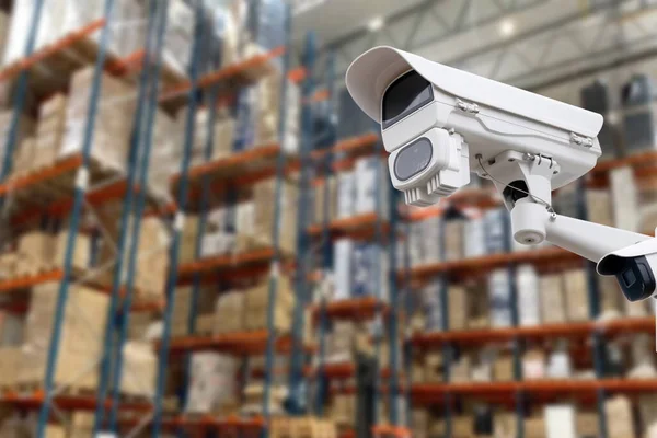 Cctv Camera Operating Warehouse Factory Copy Space — 스톡 사진