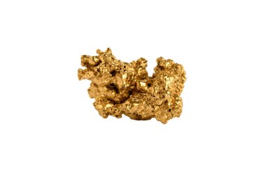 The biggest Gold nugget isolated on white. Close-up