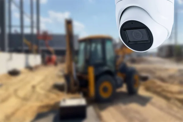 Dome Type Outdoor Cctv Camera Secure Construction Site — стоковое фото