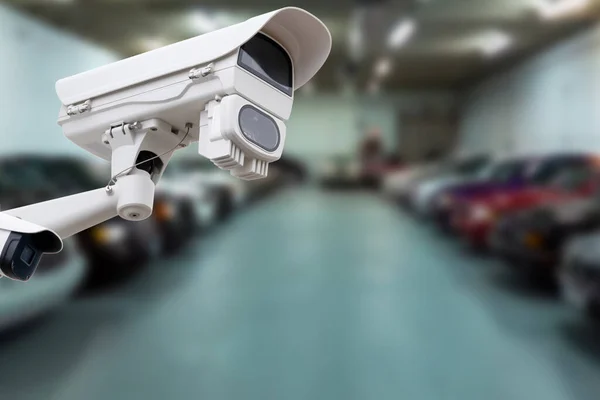 CCTV camera or surveillance system on indoor car parking