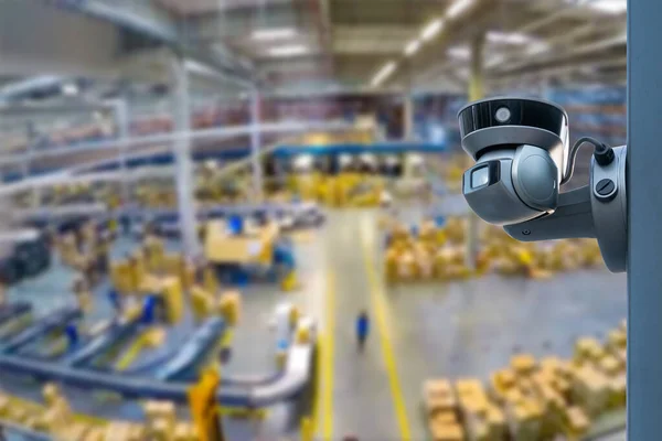 CCTV Camera or surveillance operating inside industrial factory
