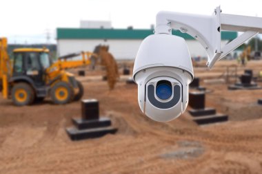 CCTV with Blurring Building construction background