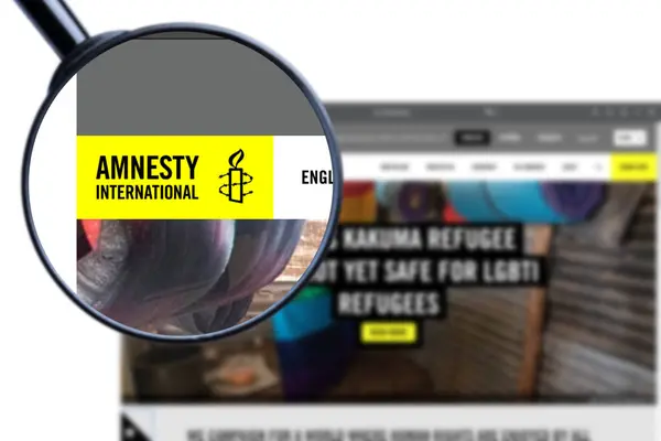 Milano Italia Maggio 2023 Amnistia Internazionale Homepage Del Sito Amnistia — Foto Stock