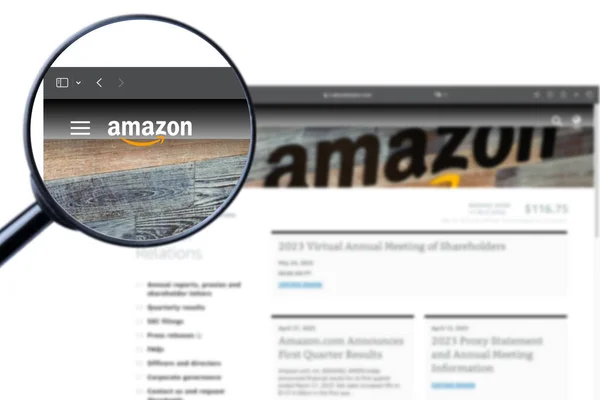 Milan Italy 2023 Amazon Web Services Website Homepage 아마존닷컴 Amazon — 스톡 사진