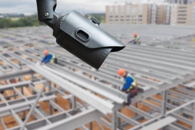 CCTV with Blurring Building construction background