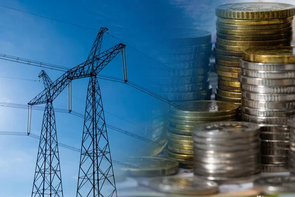 Prezzi Dell Energia Elettrica Sfondo Spese Delle Famiglie Aumentano Palo — Foto Stock