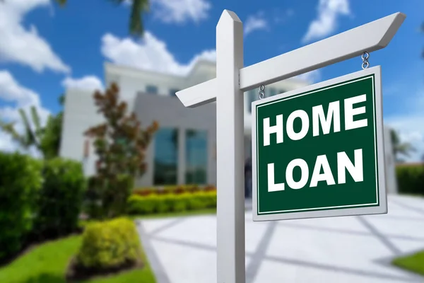 Home Loan Sign House Close — Stock Photo, Image