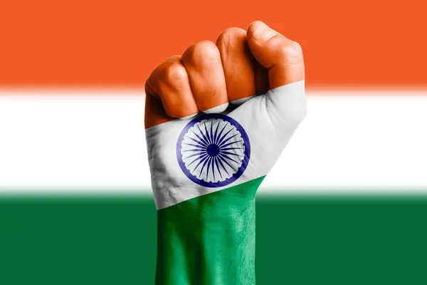 Hindistan Bayrağının Yazısı Yakın Plan — Stok fotoğraf