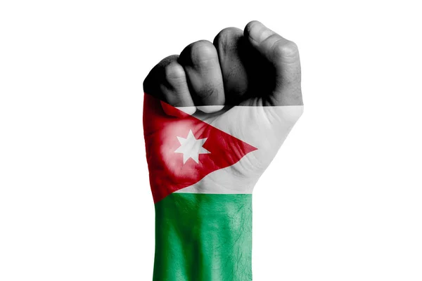 人之手手绘Jordan国旗 后续行动 — 图库照片
