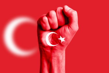 Turkey bayrağının el yazısı. Yakın plan.
