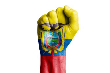 Ekvador bayrağının el yazısı. Yakın plan.