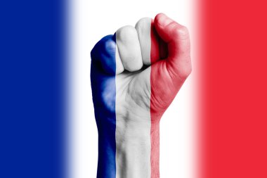 FRANCE bayrağının el yazısı. Yakın plan.