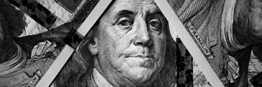 Portre portre Benjamin Franklin 100 Amerikan Doları bill