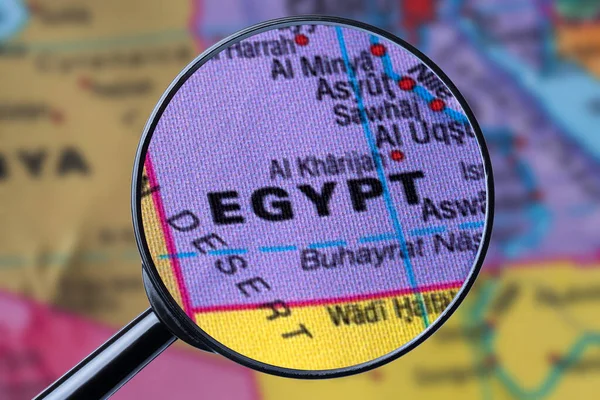 Map of EGYPT through magnifying glass