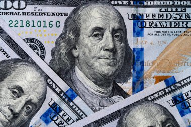 Portre portre Benjamin Franklin 100 Amerikan Doları bill