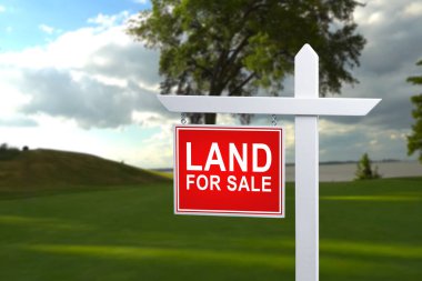 Yazılı güzel manzaraya karşı kavramsal tabela - Satılık LAND