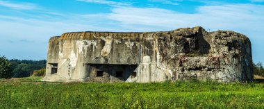 Partly damage MO-S 20 Orel blockhouse built to protect Czechoslovakia against Nazi Germany before Second World War near Ostrava city in Czech republic