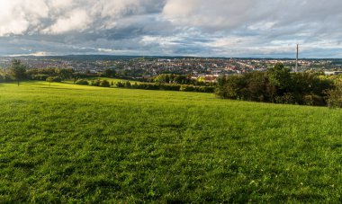 Almanya 'nın Plauen kenti Sonbahar akşamı