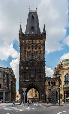 Prasna brana gate from 15th century in Prague city in Czech republic