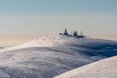 Krizna hill from Ostredok hill summit in winter Velka Fatra mountains in Slovakia clipart