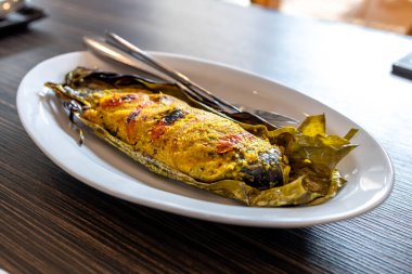 Popüler Geleneksel Endonezya balık yemeği Ikan Pepes