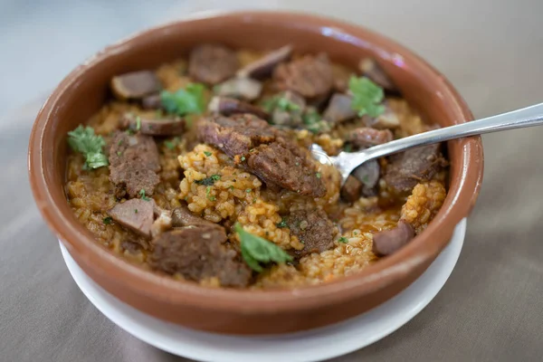 Popüler Portekiz Yemeği Portekiz Ahtapot Pirinci — Stok fotoğraf