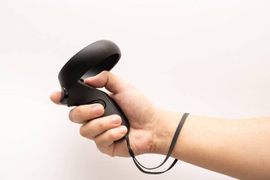 Oculus yarık dokunmatik kontrolörü beyaz arka planda izole edildi. Oculus Görev 2 sanal gerçeklik kulaklık denetleyicileri. 